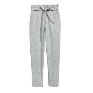 Light gray paper bag pants